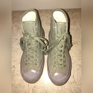 Artifact SUPERGA Olive Green High-Top Sneakers.
